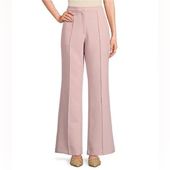 Alice + Olivia Dylan High Rise Wide Leg Pink Flare Pants Tailored‎ Silhouette 12 - Picture 12 of 14